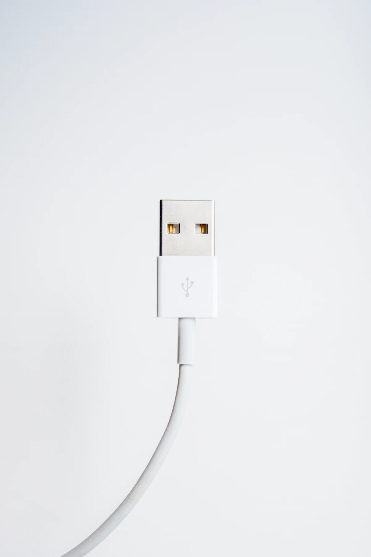 White USB charging cable